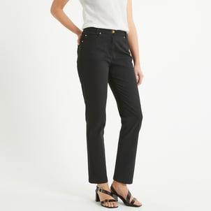 Pantalón recto de 5 bolsillos de algodón elástico ANNE WEYBURN
