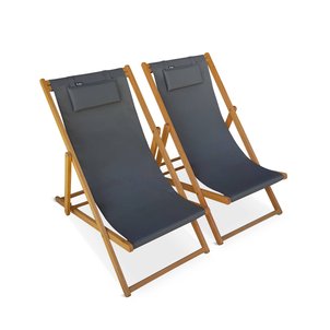 Chilienne bois d'eucalyptus pliante multi positions (lot de 2) CREUS SWEEEK