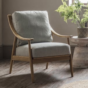 Arcot Mid Century Linen Armchair with Solid Ash Frame ÉDITÉ
