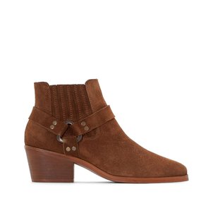 Derbies en cuir bi-matière à talon haut bleu foncé Mademoiselle R La Redoute Derbies en cuir bi-matière à talon haut bleu foncé Mademoiselle R La Redoute