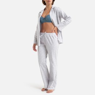 Pijama estilo masculino, em algodão cardado, às bolas LA REDOUTE COLLECTIONS image