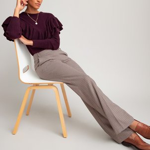 Hose mit ausgestelltem Bein und hohem Bund, Pepitamuster LA REDOUTE COLLECTIONS image