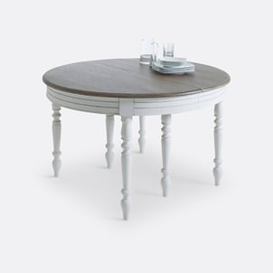 Table à manger, extensible, en pin et plaqué chêne, 4 à 12 couverts, EULALI LA REDOUTE INTERIEURS