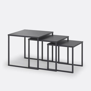 Lot de 3 tables basses gigognes métal acier, Miva LA REDOUTE INTERIEURS
