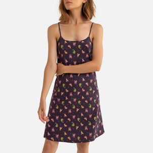 Camisa de dormir de alças finas, em malha estampada LA REDOUTE COLLECTIONS image