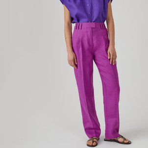 Linen Wide Leg Trousers, Length 30.5" LA REDOUTE COLLECTIONS