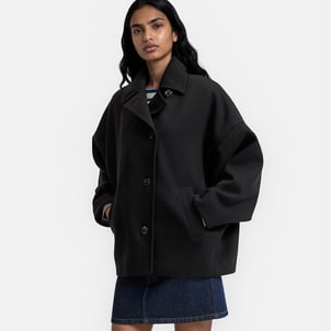 Korte oversized jas met knoopsluiting LA REDOUTE COLLECTIONS