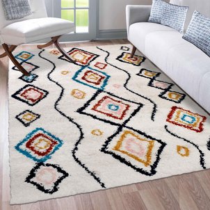 Tapis berbère tissé motifs ethno-chic EFAL-D UN AMOUR DE TAPIS