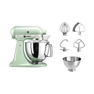 Robot pâtissier 5KSM175PSEPT Macaron Pistache, 4,8 L, bol avec poignée + bol 3 L, batteur souple et couvercle KITCHENAID