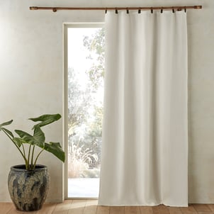 Private Blackout Washed Linen Curtain with Rings AM.PM
