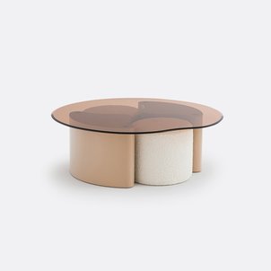 Table basse avec 2 poufs, POGLIO LA REDOUTE INTERIEURS