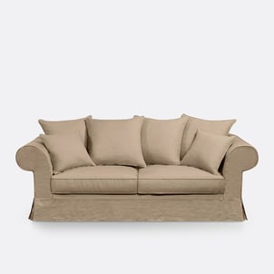 Sofá-cama de 2, 3 ou 4 lugares, capas amovíveis, em linho grosso, ADELIA LA REDOUTE INTERIEURS