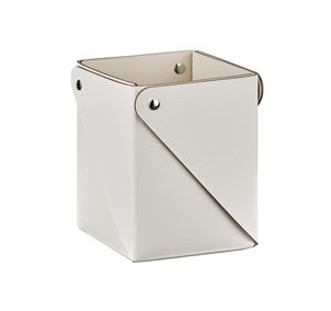 Коробочка для сервировки из натуральной кожи, 8 x 8 x H 10,5 см SO'HOME
