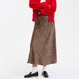 Jupe longue en satin mat, imprimé léopard LA REDOUTE COLLECTIONS