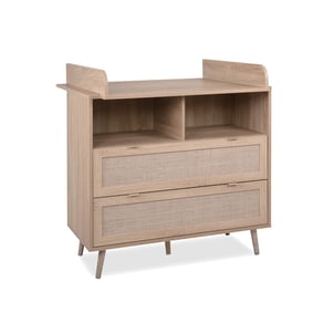 Commode à langer 2 tiroirs effet cannage TERRE DE NUIT