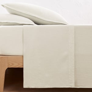 Drap plat uni en lin lavé, Linot LA REDOUTE INTERIEURS