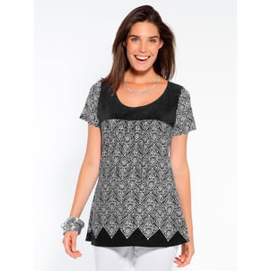 Tunique La Redoute Taille 34/36 - Violet, Noir & Gris, Motif Floral, Sans Manches