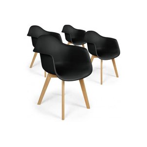 lot de 4 chaises scandinaves avec accoudoirs noires fjord lot de 4 chaises scandinaves avec accoudoirs - Chaise Accoudoir Scandinave lot de 4 chaises scandinaves avec accoudoirs noires fjord lot de 4 chaises scandinaves avec accoudoirs - Chaise Accoudoir Scandinave