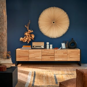 Meuble TV hifi chêne et plaqué, L200 cm, Hiba LA REDOUTE INTERIEURS