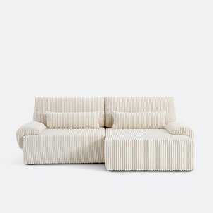 Canapé d'angle convertible avec coffre, en velours côtelé XL, MAONA LA REDOUTE INTERIEURS