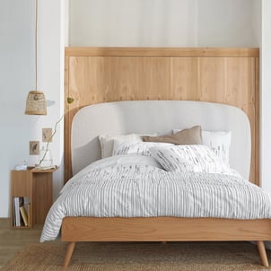 Cama com sommier, folheado a carvalho, Miji LA REDOUTE INTERIEURS