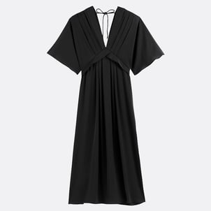 Robe longue évasée, col V, manches aux coudes LA REDOUTE COLLECTIONS