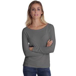 Femme Longues Redoute Shirt Manches Gris T La nwtxg