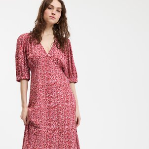Robe longue fluide, col V, imprimé floral LA REDOUTE COLLECTIONS