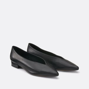 Ballerine pointue à talon plat en cuir LA REDOUTE COLLECTIONS
