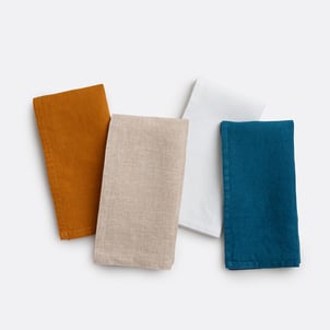 4er-Pack Servietten Victorine, gewaschenes Leinen LA REDOUTE INTERIEURS