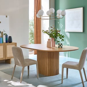 Table à manger, ovale, en plaqué chêne, pour 6 à 8 couverts, TAMULA LA REDOUTE INTERIEURS