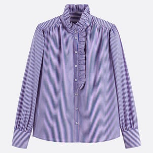 Chemise rayée, col victorien, Signature CHARLÈNE LA REDOUTE COLLECTIONS