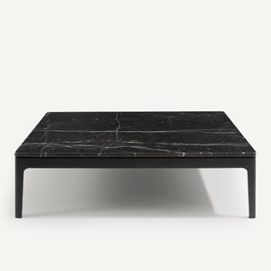Table basse, en marbre noir et chêne massif, HELDA EMMANUEL GALLINA X AM.PM