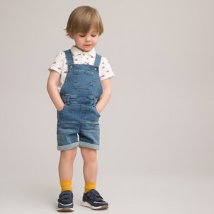 Salopette courte en jean imprimée LA REDOUTE COLLECTIONS