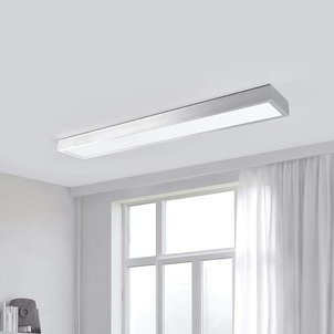 LED-Deckenlampe Esila Lampenwelt eckig Lang Deckenleuchte LED Küche Büro Alu