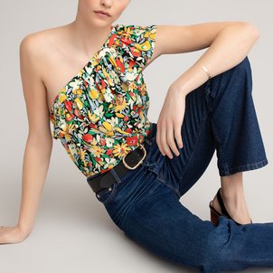 Top mit Volant und Blumenmuster, asymmetrische Form LA REDOUTE COLLECTIONS image
