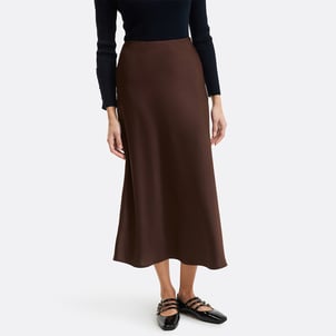 Jupe évasée longue en satin mat, Signature MARION LA REDOUTE COLLECTIONS