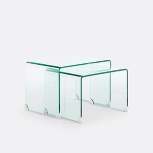 Joan Nesting Tables in Tempered Glass LA REDOUTE INTERIEURS