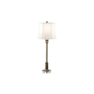 Lampe de table en laiton avec abat-jour orange dans le style art nouveau H:28 cm - Bronze clair brillant, Orange