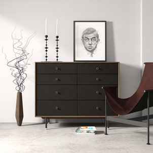 Комод из шпона ореха и стали 8 ящиков SO'HOME