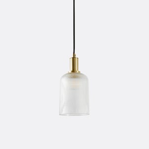 Suspension laiton et verre strié Ø10,9 cm, Bogota LA REDOUTE INTERIEURS