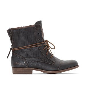 MUSTANG Stivaletti Donna Con Lacci 1436-606 - Similpelle Morbida, Cerniera, Colore Rustico
