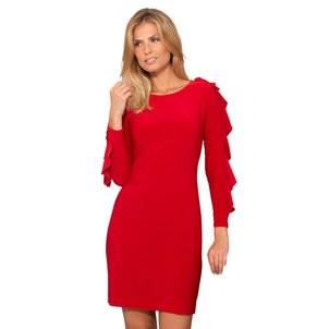 ROBE ROUGE DROITE HABILLEE MANCHE VOLANT HIVER KAREN ROBE ROUGE DROITE HABILLEE MANCHE VOLANT HIVER KAREN