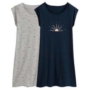 Lote de 2 camisas de dormir de mangas curtas LA REDOUTE COLLECTIONS image