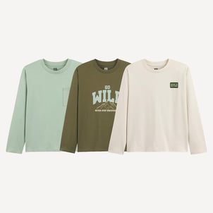 Lot de 3 T-shirts manches longues LA REDOUTE COLLECTIONS
