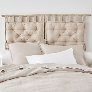 Housse Coussin Matelassee Coton Scenario Beige Taupe Clair La