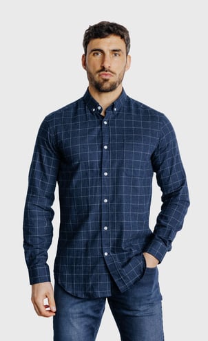 Chemise Regular fit en flanelle à carreaux ACROSS