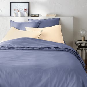 Housse de couette de satin de coton lavé, 118 fils, Victor uni LA REDOUTE INTERIEURS