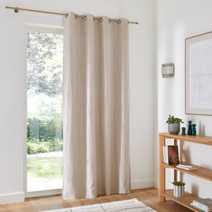 Onega Washed Linen Blackout Curtain with Eyelets LA REDOUTE INTERIEURS