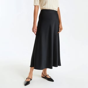 Jupe évasée longue en satin mat, Signature MARION LA REDOUTE COLLECTIONS